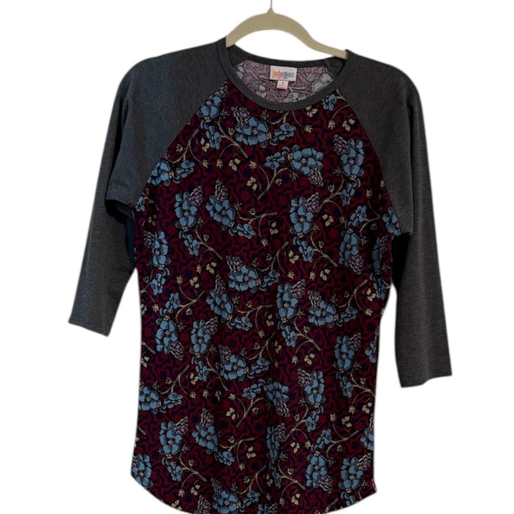 LuLaRoe Randy Shirt (Blue Floral) (NWOT) (Size: Small)